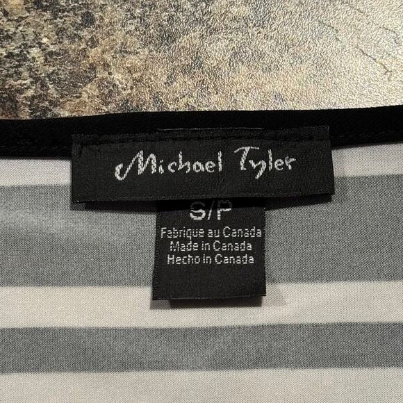 Michael Tyler Cardigan Abstract Minimalist Geometric Classic Black White Small - Picture 3 of 5
